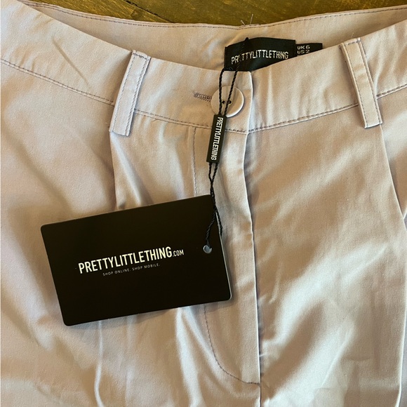 PRETTYLITTLETHING Lilac Peach Skin Straight Leg Trousers Size 2 NWT - Picture 7 of 9